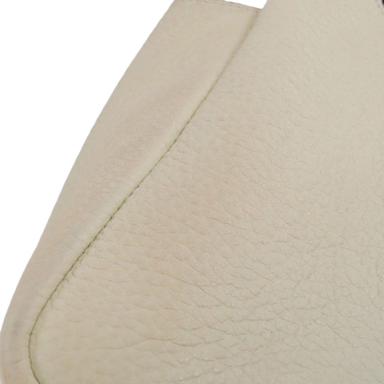 PRADA Handbag leather white Flu Women Used Authentic