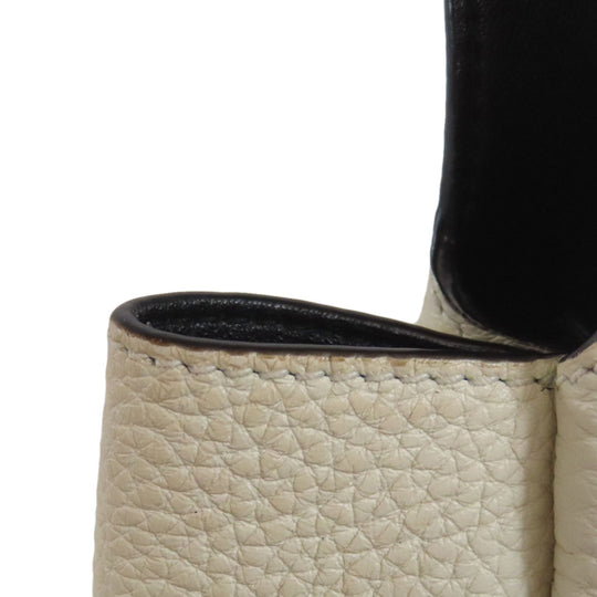 PRADA Handbag leather white Flu Women Used Authentic
