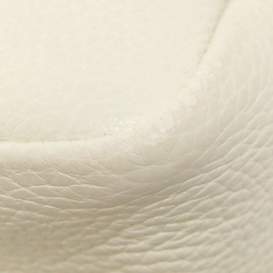 PRADA Handbag leather white Flu Women Used Authentic