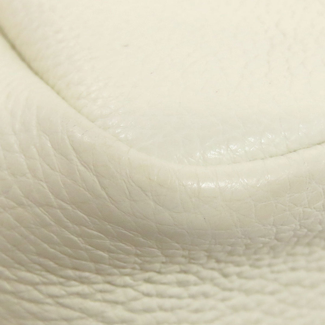 PRADA Handbag leather white Flu Women Used Authentic
