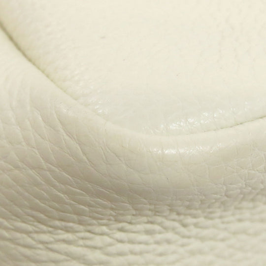PRADA Handbag leather white Flu Women Used Authentic