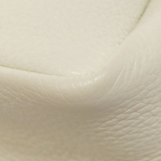 PRADA Handbag leather white Flu Women Used Authentic