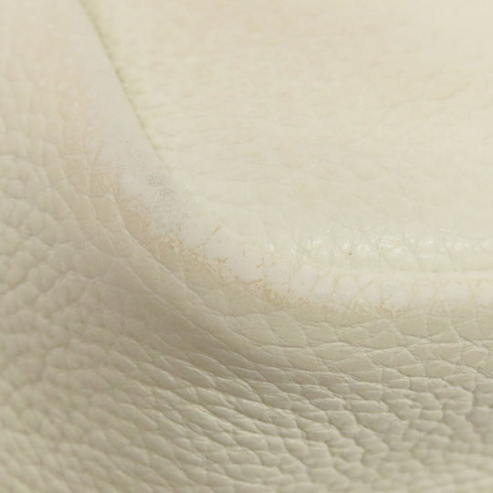 PRADA Handbag leather white Flu Women Used Authentic