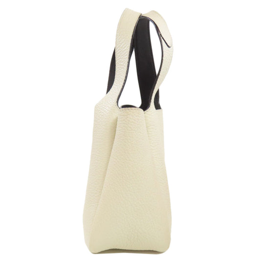 PRADA Handbag leather white Flu Women Used Authentic