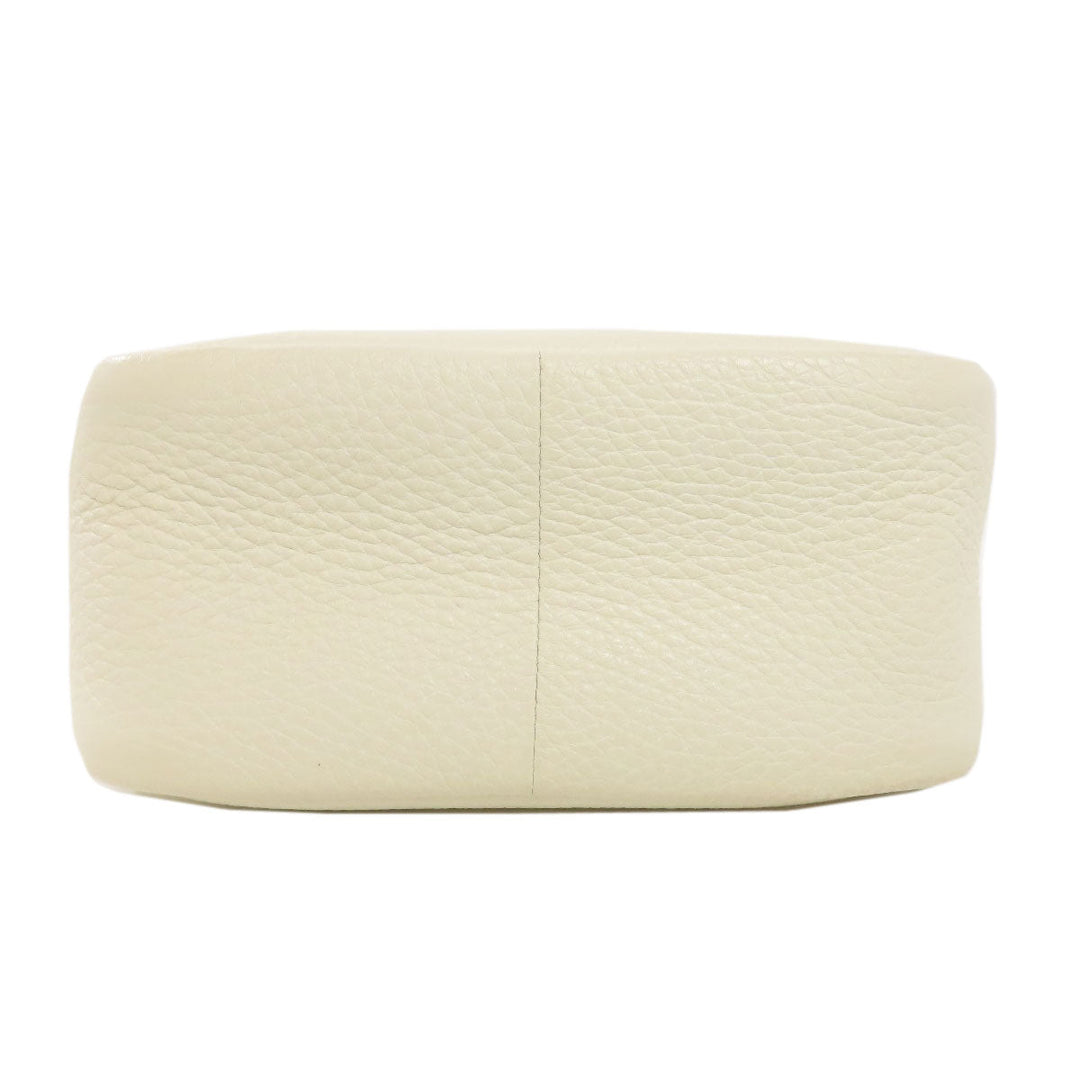 PRADA Handbag leather white Flu Women Used Authentic