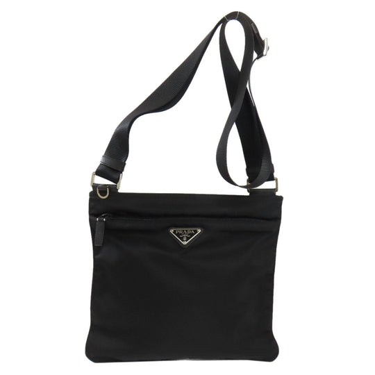 PRADA Shoulder Bag 1BH978 Nylon black logoMetal