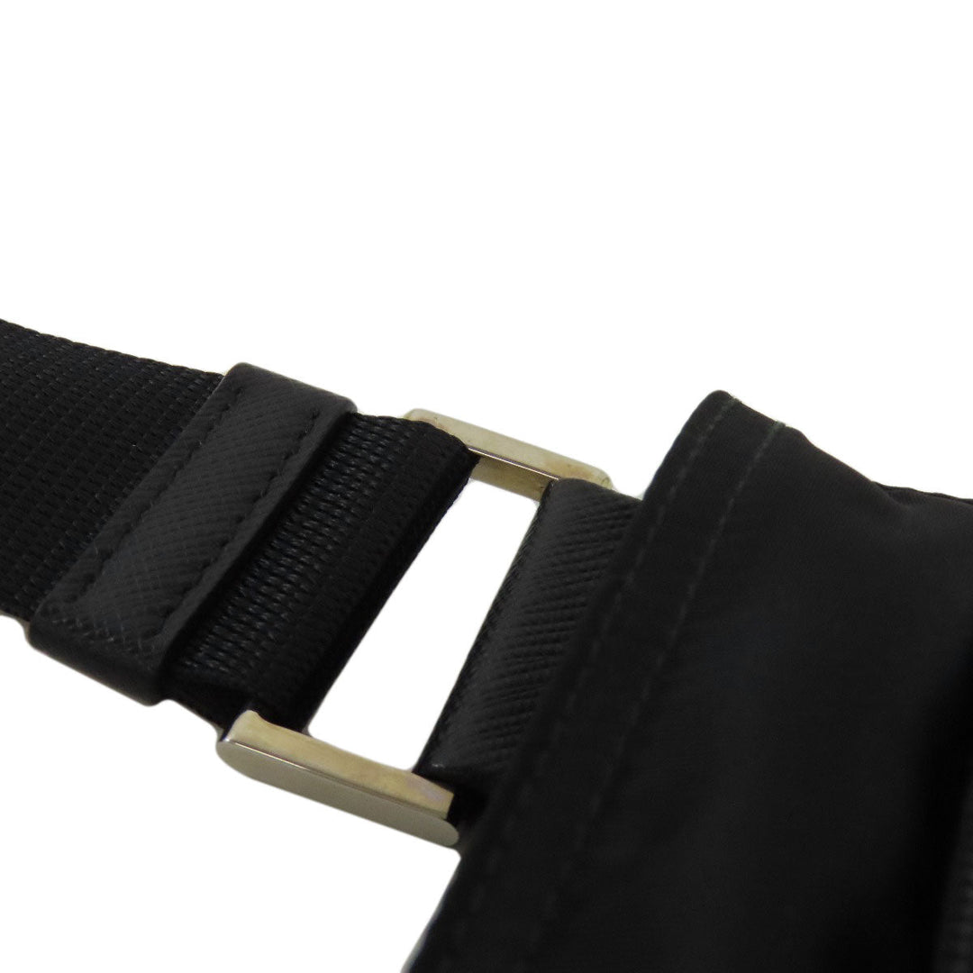 PRADA Shoulder Bag 1BH978 Nylon black logoMetal