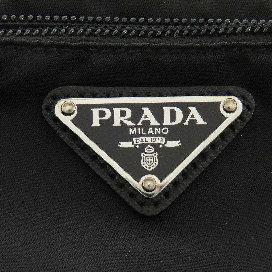 PRADA Shoulder Bag 1BH978 Nylon black logoMetal