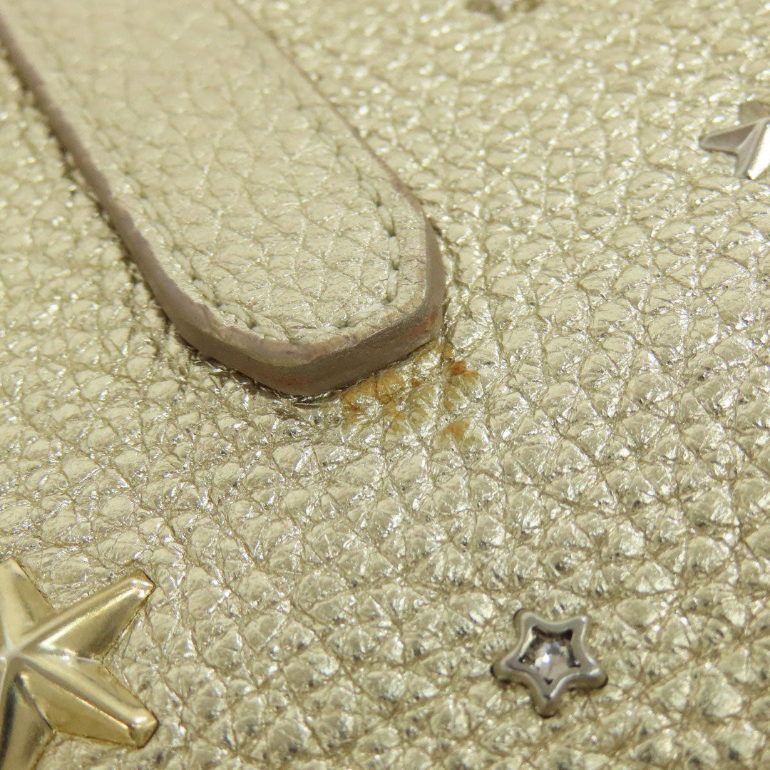 JIMMY CHOO Handbag leather gold sophia star motif Women Used Authentic