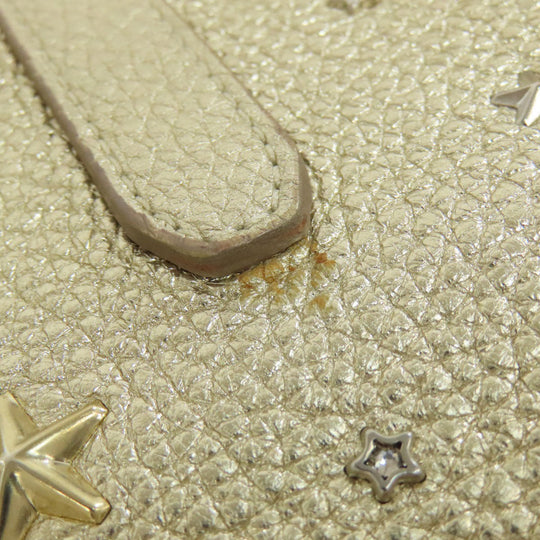 JIMMY CHOO Handbag leather gold sophia star motif Women Used Authentic