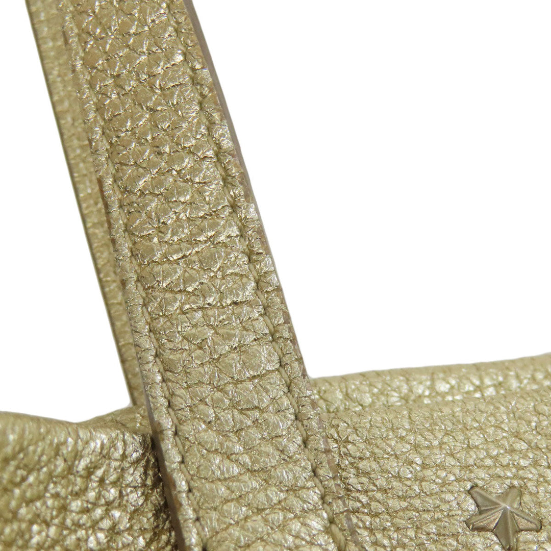 JIMMY CHOO Handbag leather gold sophia star motif Women Used Authentic
