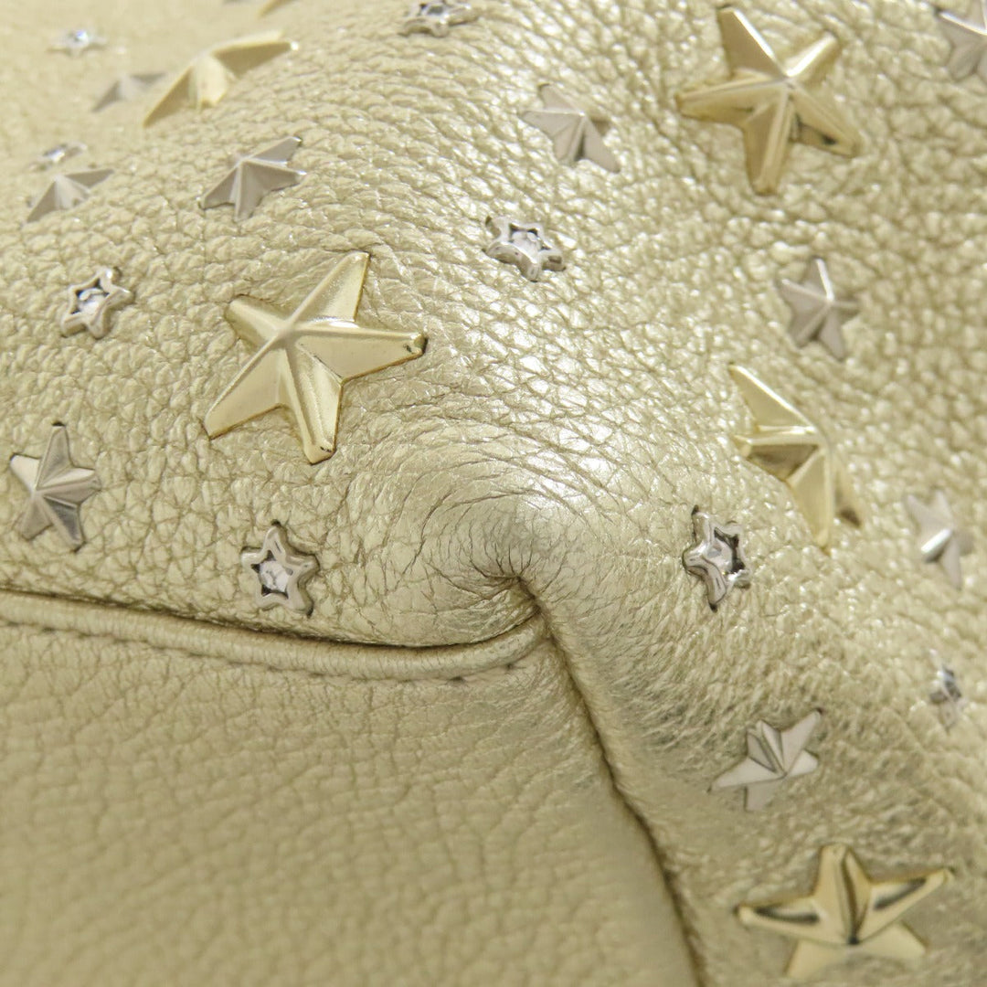 JIMMY CHOO Handbag leather gold sophia star motif Women Used Authentic