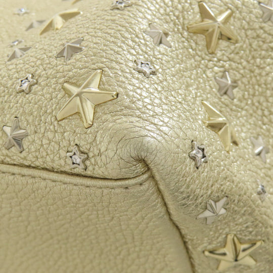 JIMMY CHOO Handbag leather gold sophia star motif Women Used Authentic