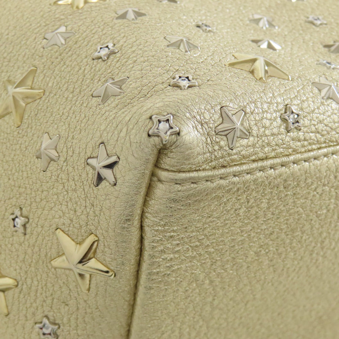 JIMMY CHOO Handbag leather gold sophia star motif Women Used Authentic