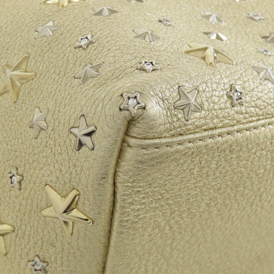 JIMMY CHOO Handbag leather gold sophia star motif Women Used Authentic