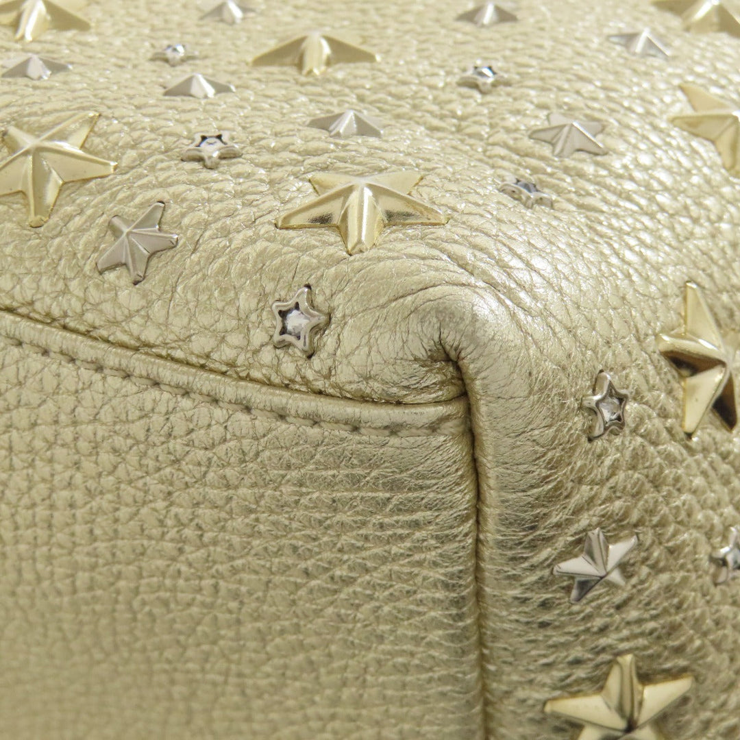 JIMMY CHOO Handbag leather gold sophia star motif Women Used Authentic