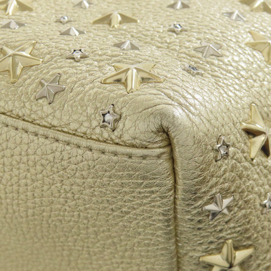 JIMMY CHOO Handbag leather gold sophia star motif Women Used Authentic