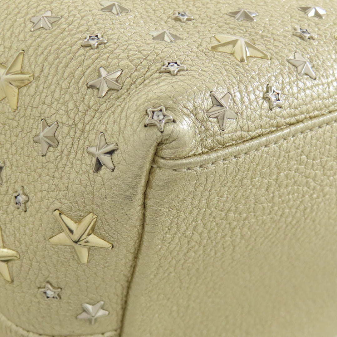 JIMMY CHOO Handbag leather gold sophia star motif Women Used Authentic