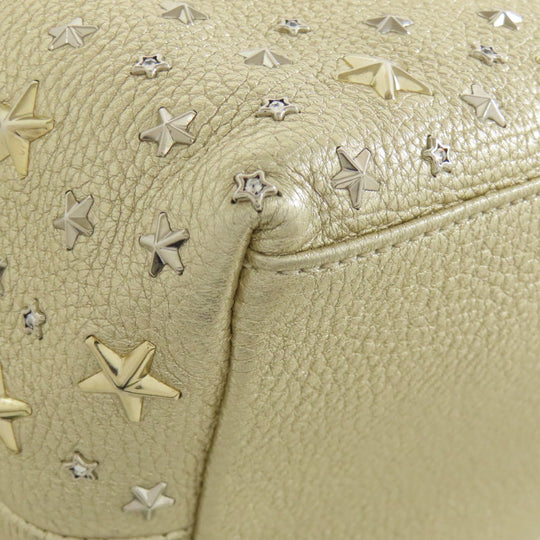 JIMMY CHOO Handbag leather gold sophia star motif Women Used Authentic