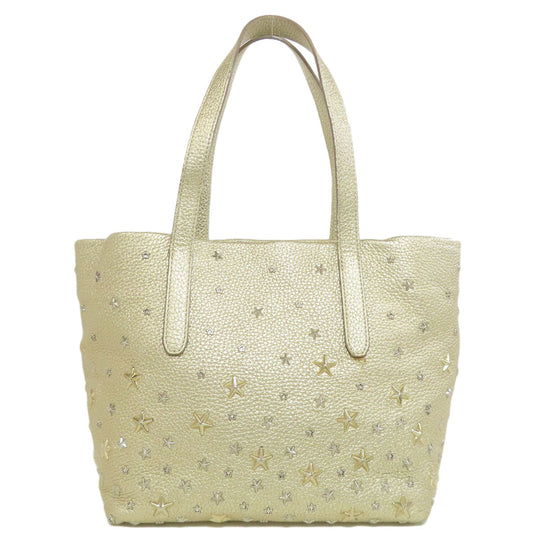 JIMMY CHOO Handbag leather gold sophia star motif Women Used Authentic