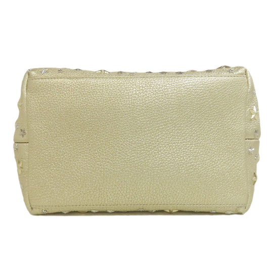 JIMMY CHOO Handbag leather gold sophia star motif Women Used Authentic