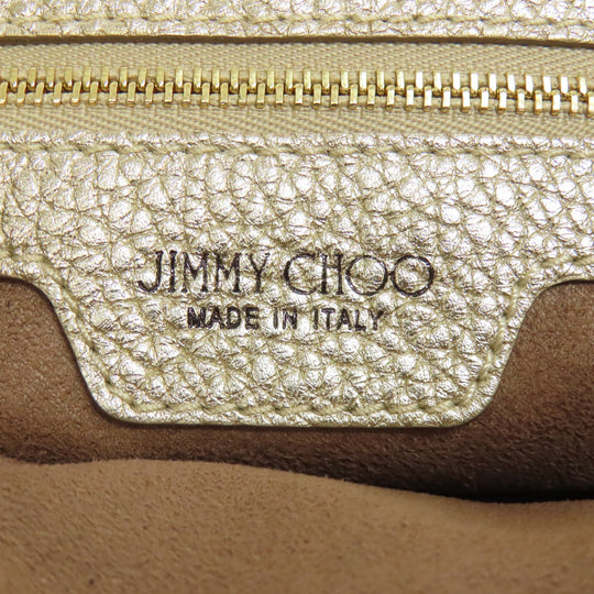 JIMMY CHOO Handbag leather gold sophia star motif Women Used Authentic
