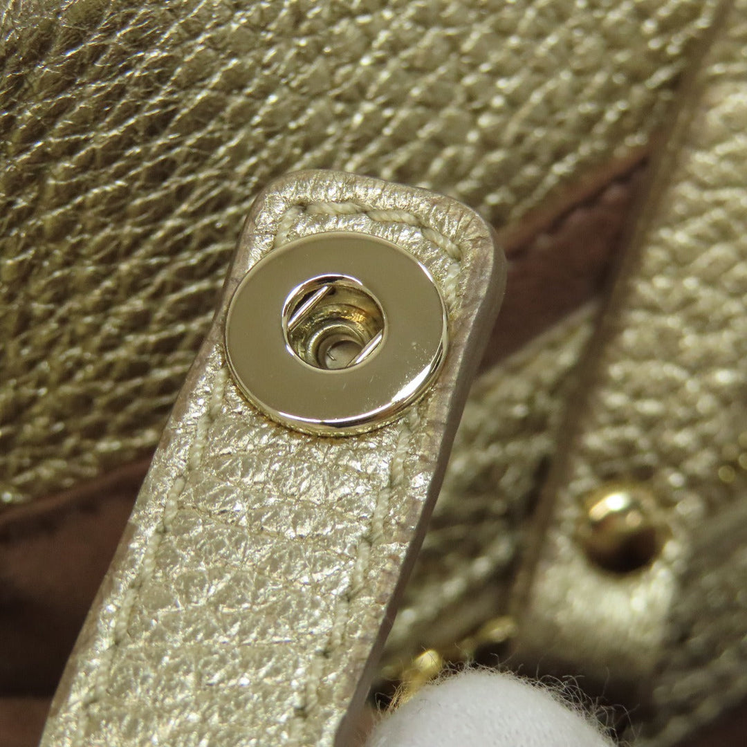 JIMMY CHOO Handbag leather gold sophia star motif Women Used Authentic