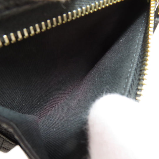 CHANEL Bifold Wallet Grained Calfskin Skin black Matelasse COCO Mark Gold Metal