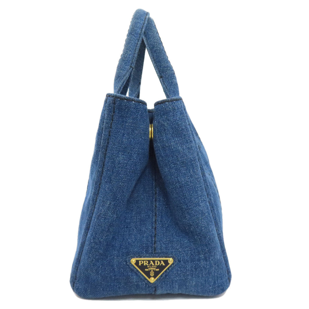 PRADA Tote Bag denim blue Canapa Mini 2WAY