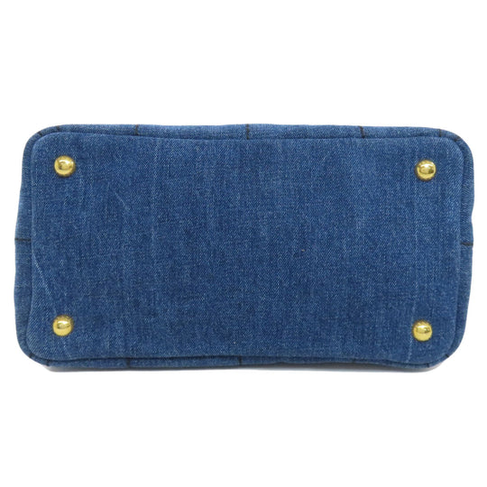 PRADA Tote Bag denim blue Canapa Mini 2WAY