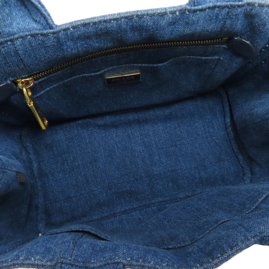 PRADA Tote Bag denim blue Canapa Mini 2WAY