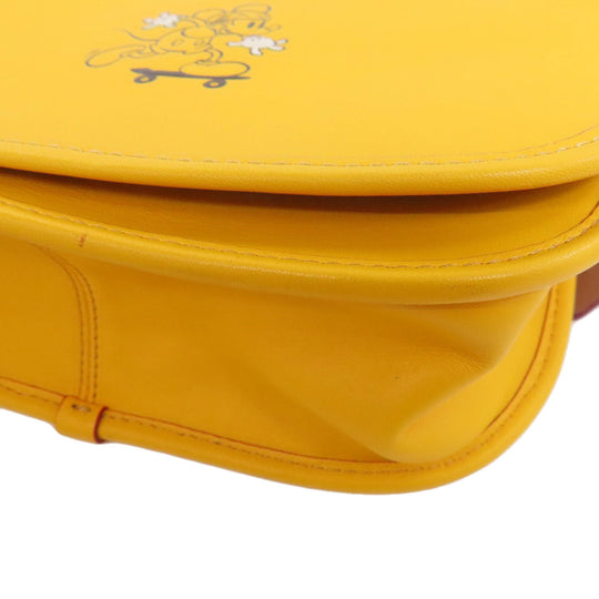 COACH Shoulder Bag F59359 leather yellow Mickey Mouse collaboration saddle