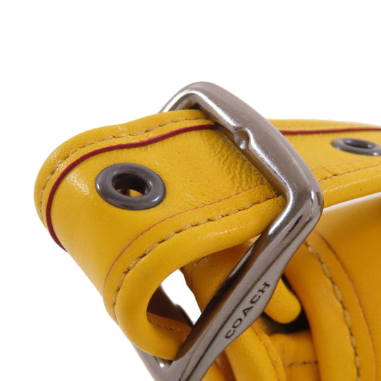 COACH Shoulder Bag F59359 leather yellow Mickey Mouse collaboration saddle