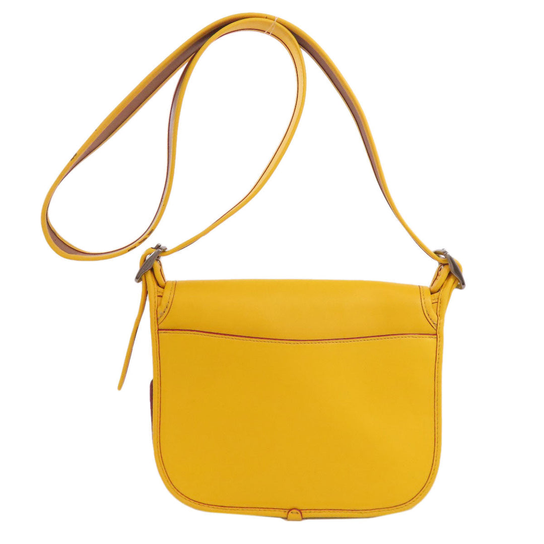 COACH Shoulder Bag F59359 leather yellow Mickey Mouse collaboration saddle