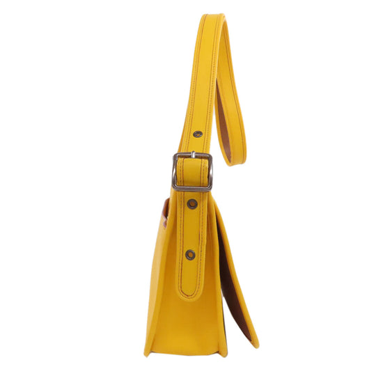 COACH Shoulder Bag F59359 leather yellow Mickey Mouse collaboration saddle