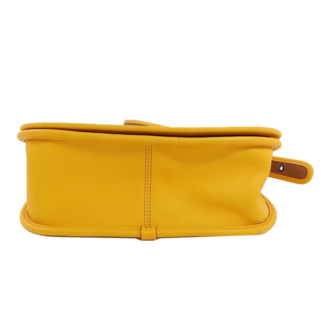 COACH Shoulder Bag F59359 leather yellow Mickey Mouse collaboration saddle