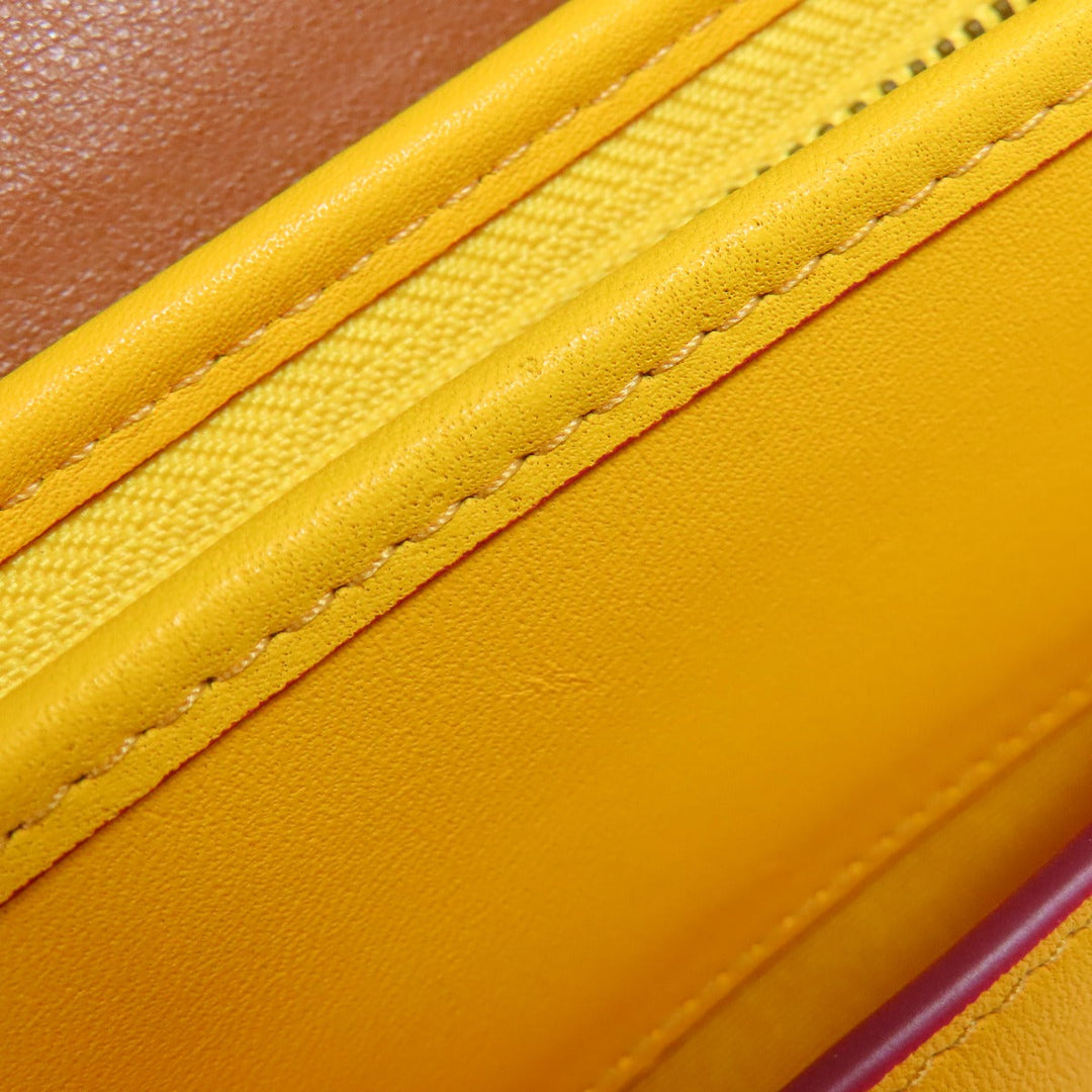 COACH Shoulder Bag F59359 leather yellow Mickey Mouse collaboration saddle