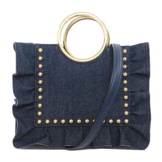Kate Spade Handbag denim blue Studs 2WAY