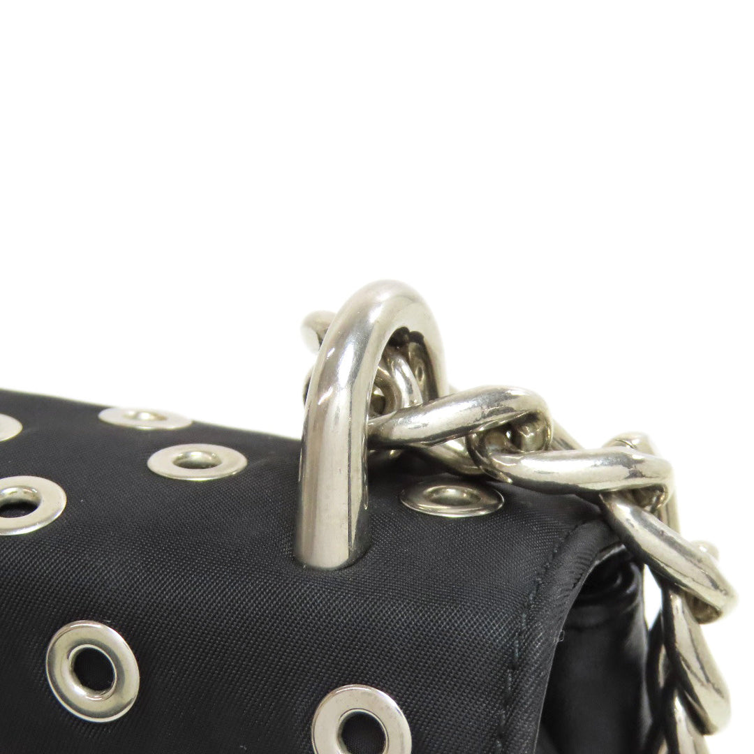 PRADA Shoulder Bag Calfskin black ChainShoulder Women Used Authentic