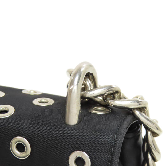 PRADA Shoulder Bag Calfskin black ChainShoulder Women Used Authentic