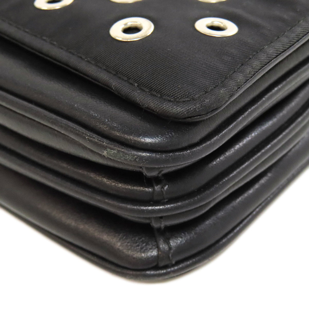 PRADA Shoulder Bag Calfskin black ChainShoulder Women Used Authentic
