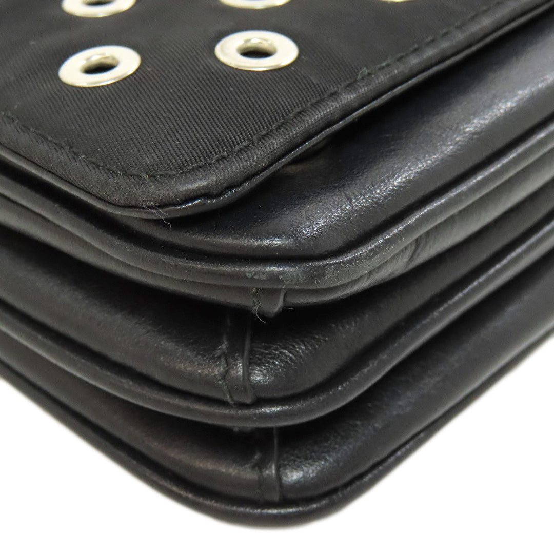 PRADA Shoulder Bag Calfskin black ChainShoulder Women Used Authentic