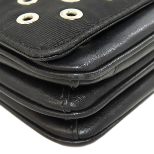 PRADA Shoulder Bag Calfskin black ChainShoulder Women Used Authentic