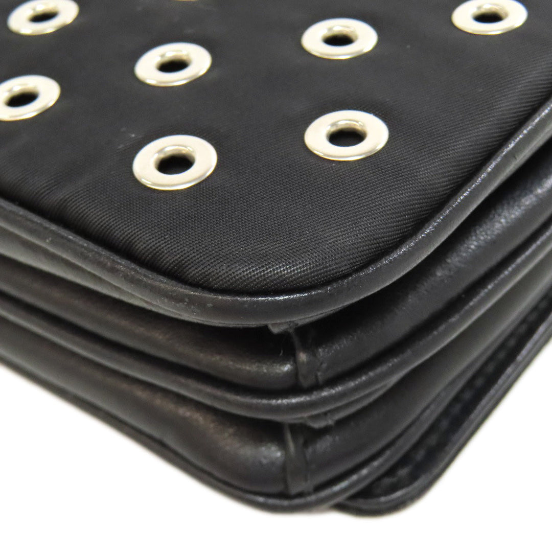 PRADA Shoulder Bag Calfskin black ChainShoulder Women Used Authentic