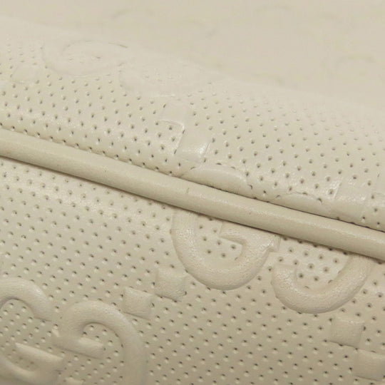 GUCCI Sling bag 645093 Calfskin white GG emboss Women Used Authentic