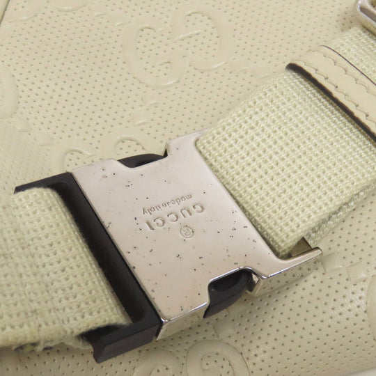 GUCCI Sling bag 645093 Calfskin white GG emboss Women Used Authentic