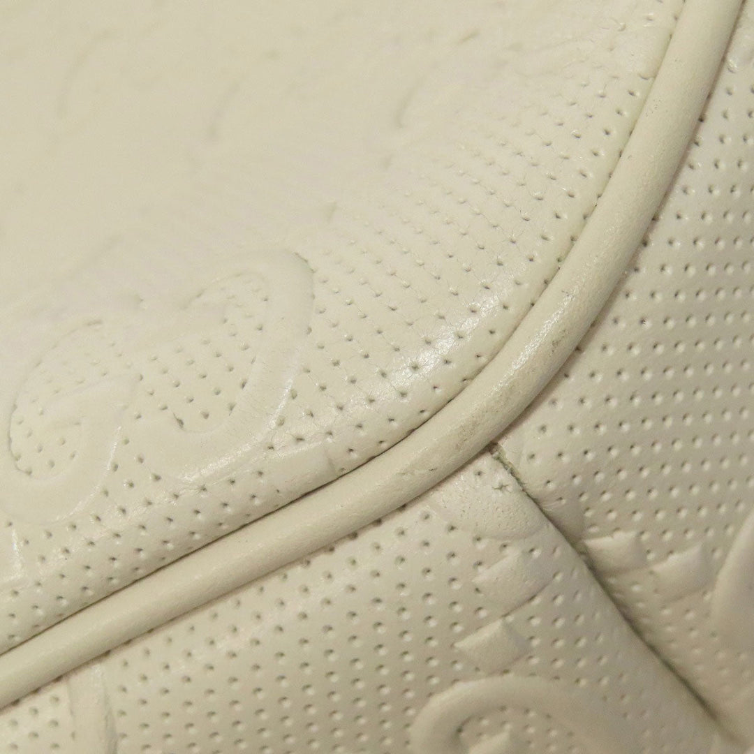 GUCCI Sling bag 645093 Calfskin white GG emboss Women Used Authentic