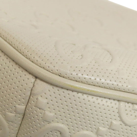 GUCCI Sling bag 645093 Calfskin white GG emboss Women Used Authentic