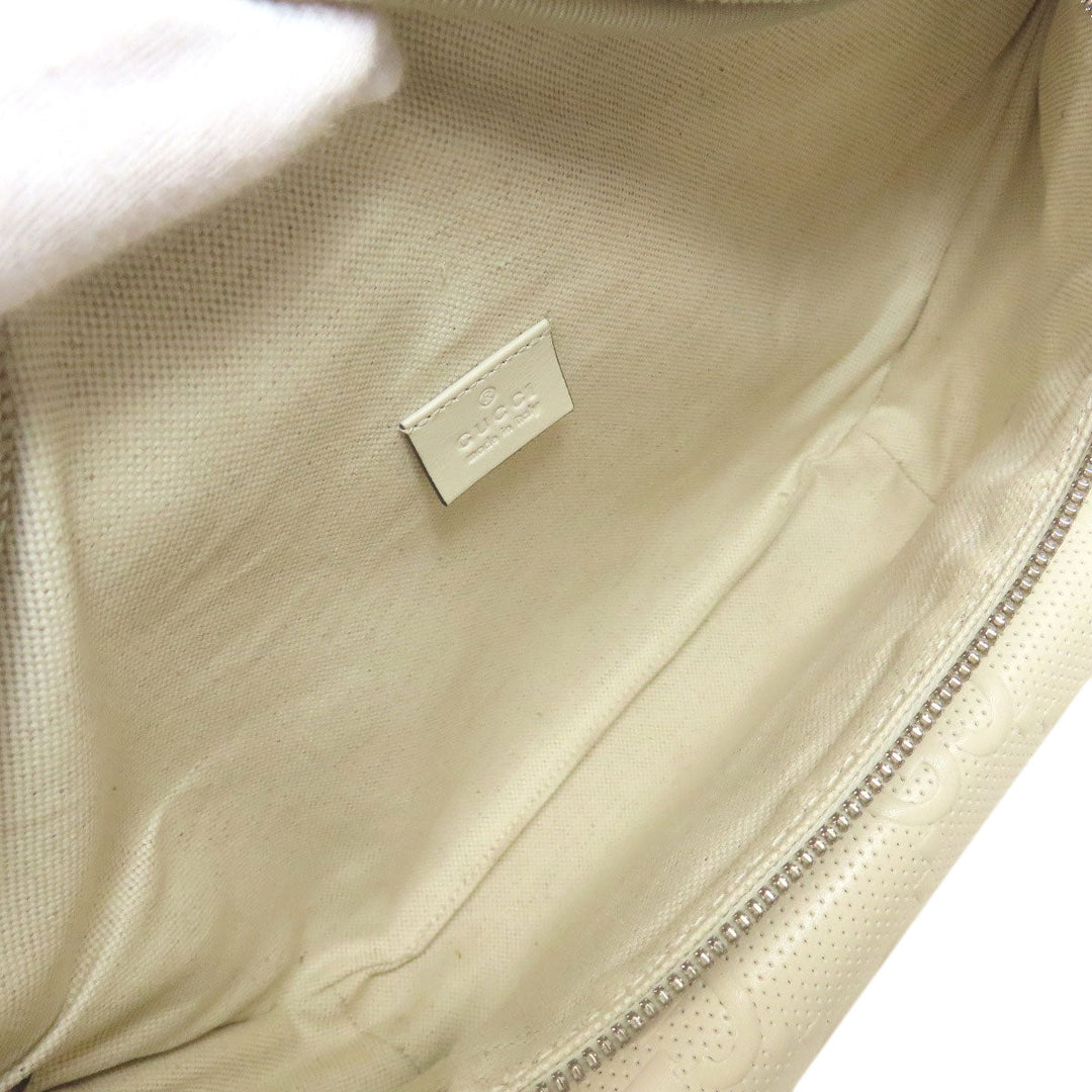 GUCCI Sling bag 645093 Calfskin white GG emboss Women Used Authentic
