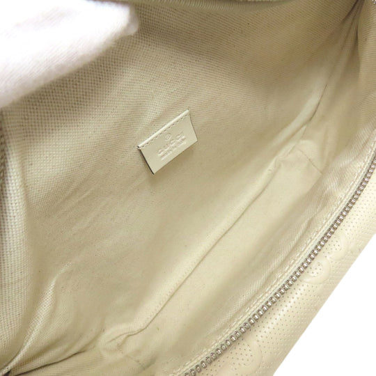 GUCCI Sling bag 645093 Calfskin white GG emboss Women Used Authentic